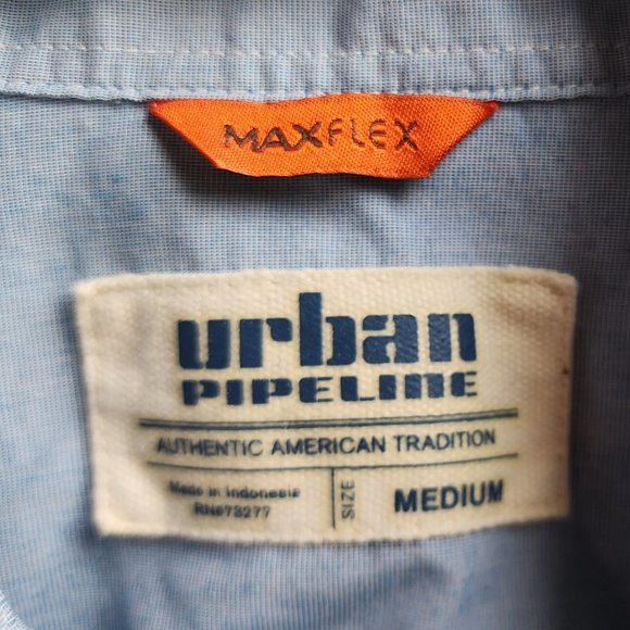 Urban Pipeline Blue Shortsleeve Button Down Shirt Size Medium - Picture 6 of 12
